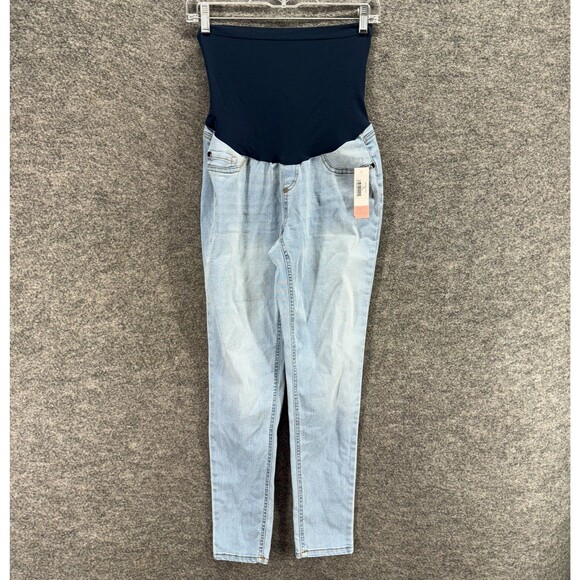 Motherhood Maternity Denim - New Motherhood Jeans Women M Maternity Blue Denim Light Wash High Rise Skinny